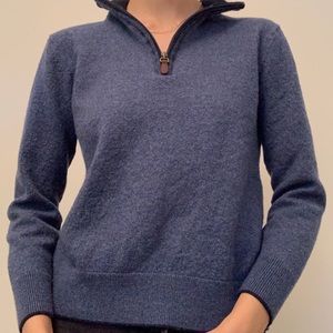 KIRKLAND SIGNATURE 3/4 SLEEVE QUARTER ZIP SWEATER
